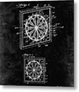 Pp625-black Grunge Dart Board 1936 Patent Poster Metal Print