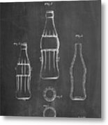 Pp626-chalkboard D-patent Coke Bottle Patent Poster Metal Print