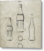 Pp626-sandstone D-patent Coke Bottle Patent Poster Metal Print