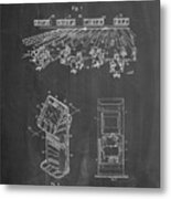 Pp654-chalkboard Bowling Alley Patent Poster Metal Print