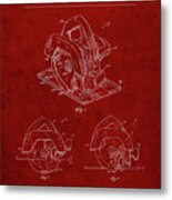 Pp767-burgundy Circular Saw Patent Poster Metal Print