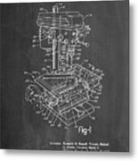 Pp788-chalkboard Drill Press Patent Poster Metal Print