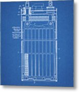 Pp792-blueprint Edison Alkaline Battery Art Metal Print