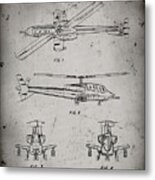 Pp876-faded Grey Helicopter Patent Print Metal Print