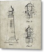 Pp941-sandstone Lighthouse Patent Poster Metal Print