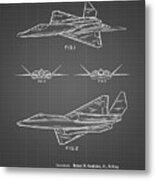 Pp972-black Grid Northrop F-23 Fighter Stealth Plane Patent Metal Print