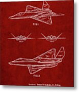 Pp972-burgundy Northrop F-23 Fighter Stealth Plane Patent Metal Print