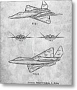 Pp972-slate Northrop F-23 Fighter Stealth Plane Patent Metal Print