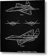 Pp972-vintage Black Northrop F-23 Fighter Stealth Plane Patent Metal Print