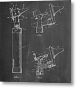 Pp978-chalkboard Otoscope Patent Print Metal Print