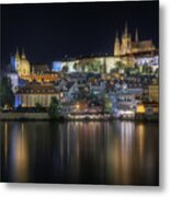 Prague At Night Metal Print