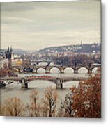Prague Bridges Metal Print