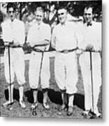 Present Golf Champ And Others Pose Metal Print