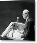 President Dwight Eisenhower Speaking Metal Print