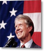 President Jimmy Carter At Podium Metal Print