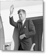President John F. Kennedy Leaving Berlin Metal Print