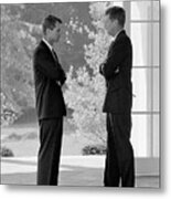 President Kennedy Confers With Brother Metal Print