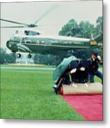 President Nixon Leaving In Helicopter Metal Print