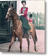 Princess Elizabeth Riding A Horse Metal Print