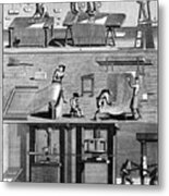 Production Of Woollen Cloth, 1750 Metal Print