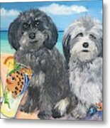 Pups In Paradise Metal Print