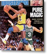 Pure Magic Magic Johnson Powers L.a. Past Boston Sports Illustrated Cover Metal Print