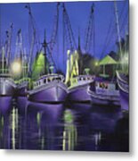 Purple Boats Metal Print