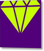 Purple Diamond Yellow Metal Print