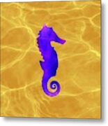 Purple Seahorse Fantasy Metal Print