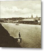 Railway Bridge And Novodevichy Convent Metal Print