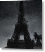Rain In Paris Metal Print