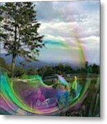 Rainbow Bubble Metal Print