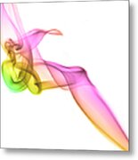 Rainbow Colored Smoke Ribbon Isolated Metal Print