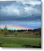 Rainbow In The Valley Metal Print