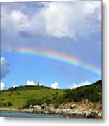 Rainbow Over Buck Island Lighthouse Metal Print