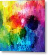 Rainbow Skull Metal Print