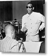 Ray Charles Standing And Singing Metal Print