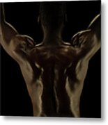 Rear View Of Athletic Male, Detail Of Metal Print