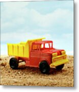 Red And Yellow Dump Truck Metal Print