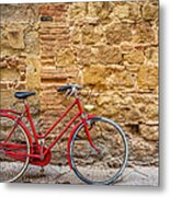 Red Bicycle Metal Print