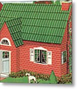 Red Brick House Metal Print