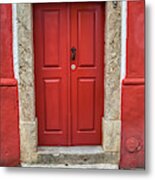 Red Door Nine Of Obidos Metal Print