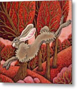 Red Forest Run Metal Print