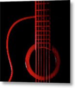 Red Guitar Metal Print