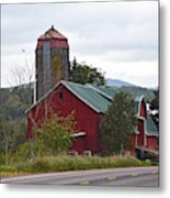 Red Pennsylvania Barn And Silo Metal Print