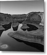 Reflection Canyon In Bw, Lake Powell, Utah Metal Print