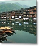 Reflections At Fenghuang Ancient Town Metal Print