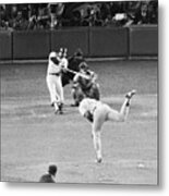 Reggie Jackson Hits Homer Metal Print