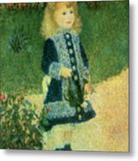 Renior-girl With Watering Can Metal Print