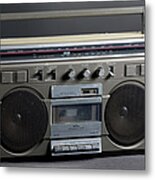 Retro Analog Boom Box Metal Print